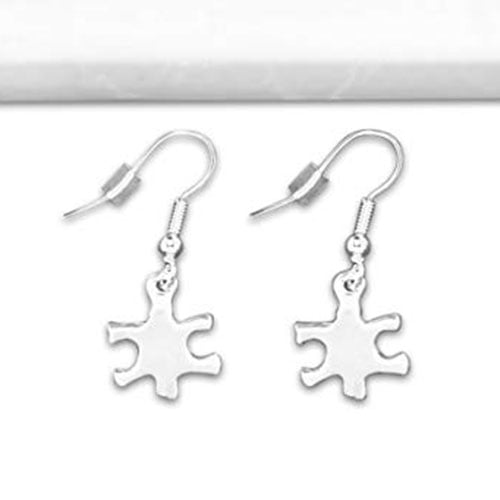 Autism Silver Puzzle Piece Earrings