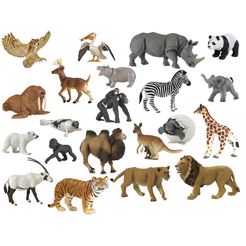 Childcraft Zoo Animal Set, Assorted Colors, Set of 21