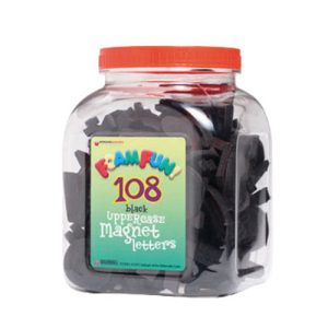 Dowling Magnets Foam Fun, High-Contrast, Uppercase Magnet Letter Set, 1 - 2 H in, Ages 3+, Grade PreK+, Black, Set of 108