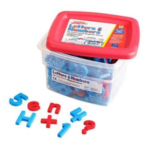 Educational Insights Alphamagnets & Mathmagnets, Red and Blue, 214 Pieces