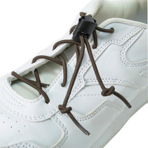 Elastic Shoe Laces Brown Cord Lock