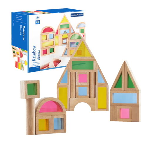 Guidecraft Rainbow Block Set, Set of 30