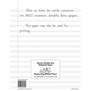 Handwriting Without Tears Double Line Narrow Paper, Pack of 100