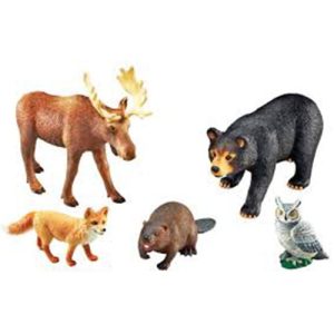 Learning Resources Assorted Jumbo Forest Animals, Set of 5