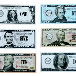 School Smart United States Play Money, Assorted Colors, 320 Bills