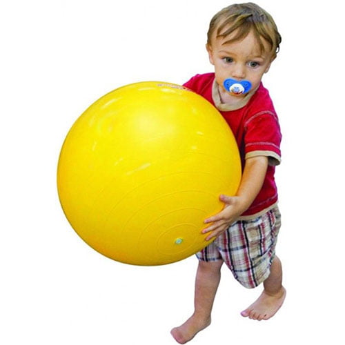 Sportime Gymnic Exercise and Play Balls w/ Thick Vinyl Exterior (17 3/4 inch -Yellow)