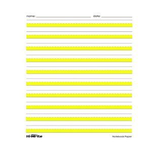 Hi-Write Intermediate Wide Ruled Notebook Paper, 8-1/2 x 11 in