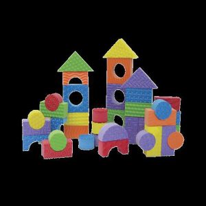 Edushape Textured Block Set, 8-1/2 Dia x 6 H in, Ages 2+, Set of 30