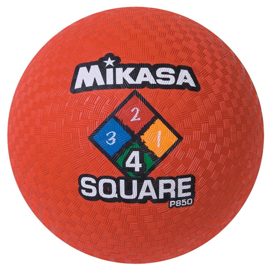 Rubber Cover Playground Ball, 8-1/2 Dia in, Red, 4-Square