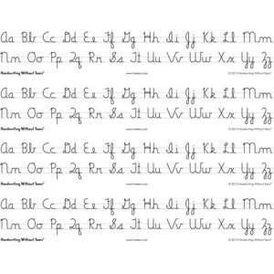 Handwriting Without Tears Cursive Alphabet Desk Sheets, 4 Strips per Sheet