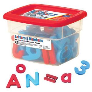 Educational Insights Alphamagnets & Mathmagnets, Red and Blue, 126 Pieces
