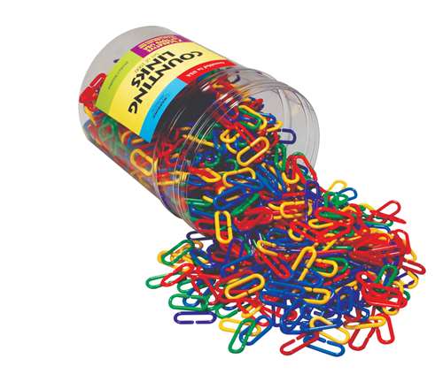 Counting Links - Plastic - 1000 Pieces - Set of 6 - Assorted Colors