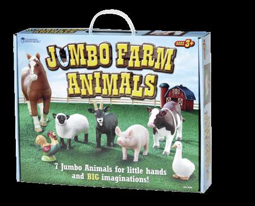 Learning Resources Assorted Jumbo Farm Animals, Set of 7