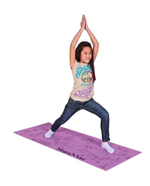 Sportime 68 x 24 in Youth Yoga Mat with Pose Images