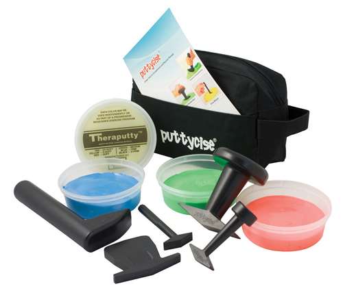 CanDo Puttycise Medium Resistance Theraputty Kit, 5 Piece Set Plus (4) 6 Oz Tubs of Theraputty