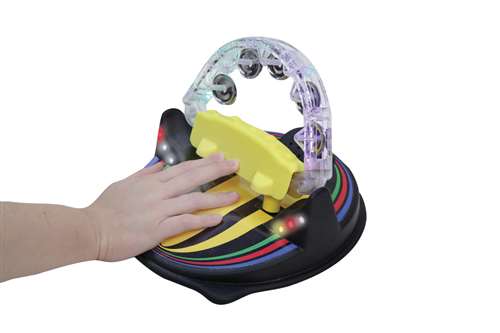 Enabling Devices Lighted Musical Tambourine Adapted Toy, 10-1/2 in L X 10-1/2 in W X 8 in H