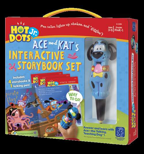 Educational Insights Jr Story Book Kit, 4 Books with 1 Ace Pen