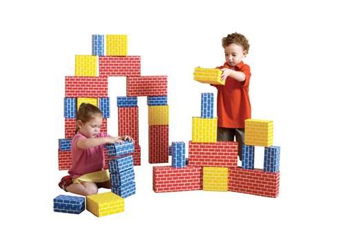 Childcraft Corrugated Blocks, Blue, Red and Yellow, Set of 36