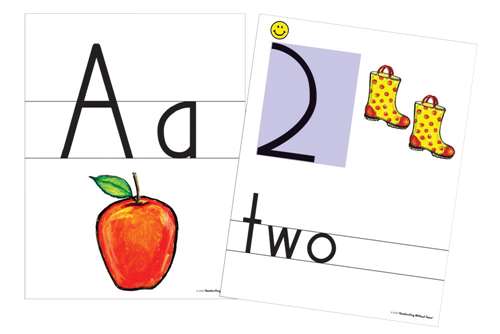 Handwriting without Tears Color Print and Number Wall Card, 8-1/2 X 11 in, Pack of 36