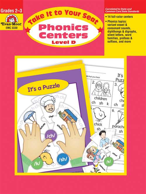 Evan Moor Take It to Your Seat Phonics Centers, Grades 2 to 3