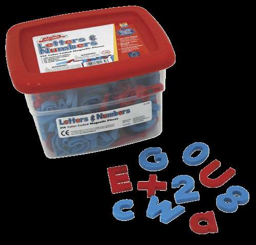 Educational Insights Alphamagnets & Mathmagnets, Red and Blue, 214 Pieces