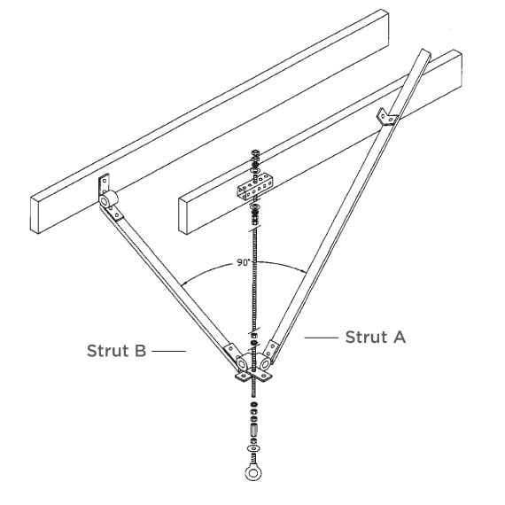 Wood Joist Drop Ceiling Installation Kit 2.5' to 5' drop