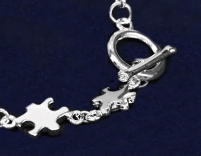 Silver Linked Puzzle Piece Bracelet
