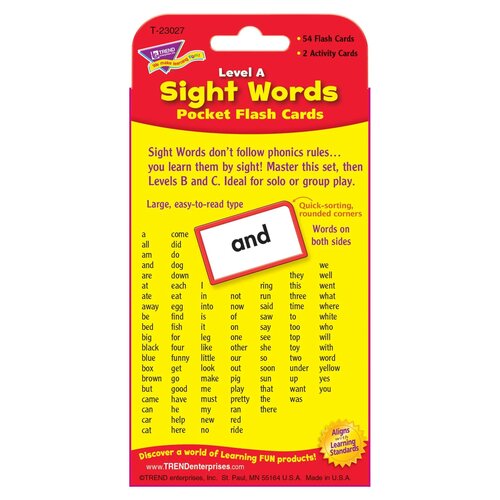 Sight Words Level A Pocket Flash Cards - Image 3